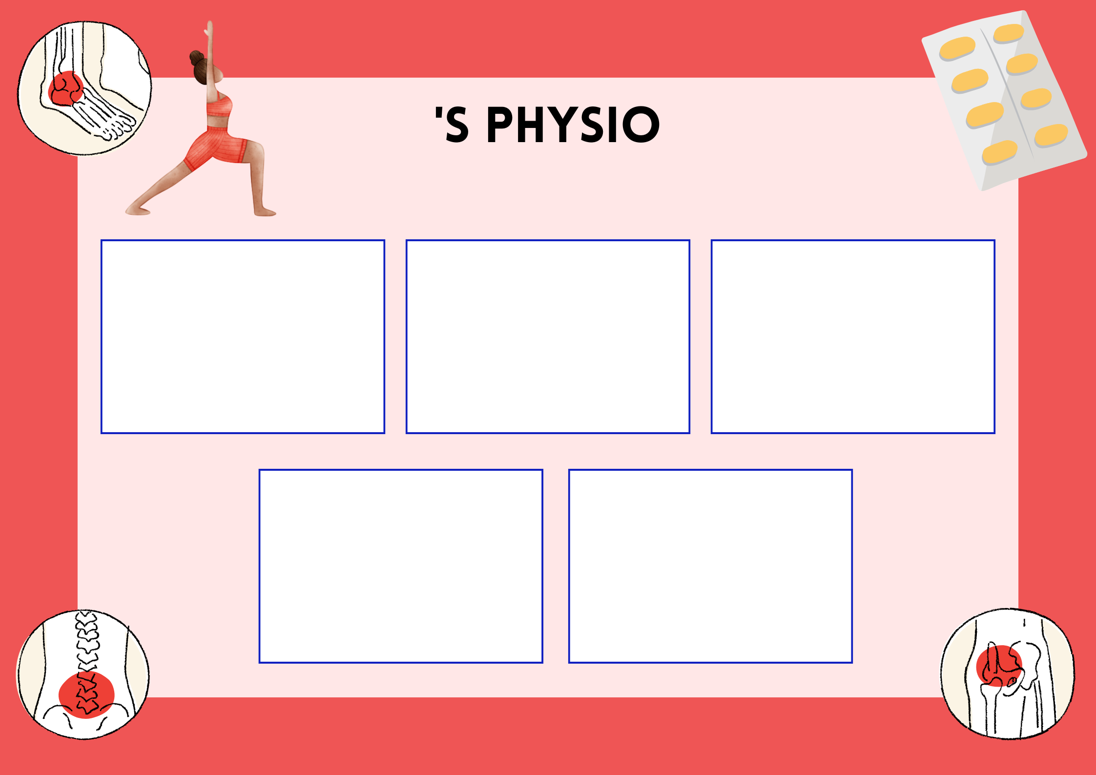 Physiotherapy Exercise Plan Template | Printable & Digital | Reusable with Dry Wipe