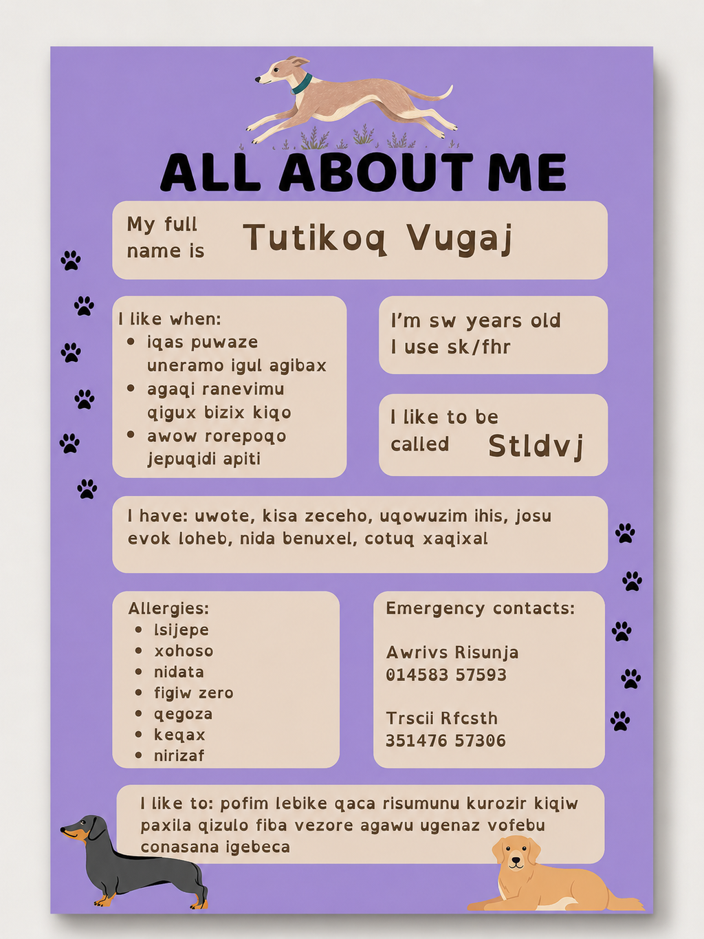 Printable Care Plan Template | Getting to Know Me | SEND, Autism, Adults and Children's Needs